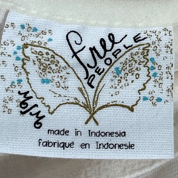 Free People Ivory Horizontal Ruffle Mini Dress Sz M - Picture 4 of 9